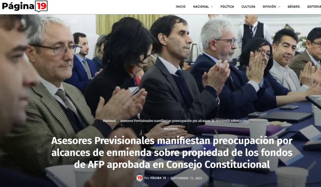 AGAP se refiere a enmienda sobre propiedad de los fondos de AFP en Consejo Constitucional